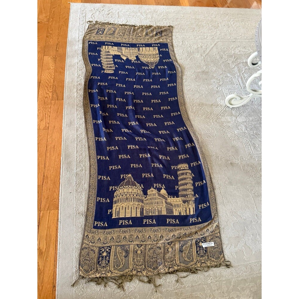 Tower of Pisa Scarf Shawl Wrap 100% Pashmina 72”x28”
